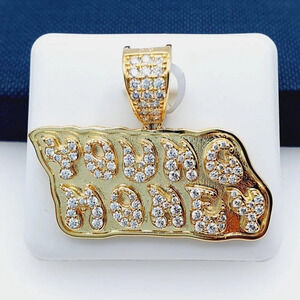 - 14K Gold Plated Cubic Zircon Pendant, INUS1BR239